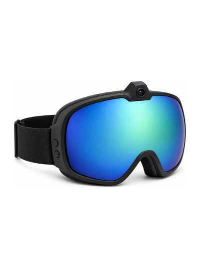 Powderkeep goggles with the blue mirror lens