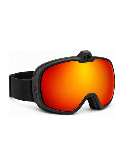Powderkeep goggles with the orange mirror lens